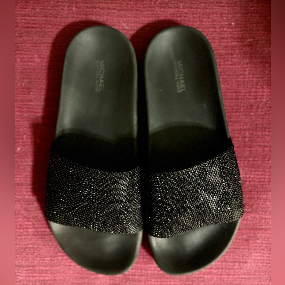 Michael Kors black slide sandals size 8